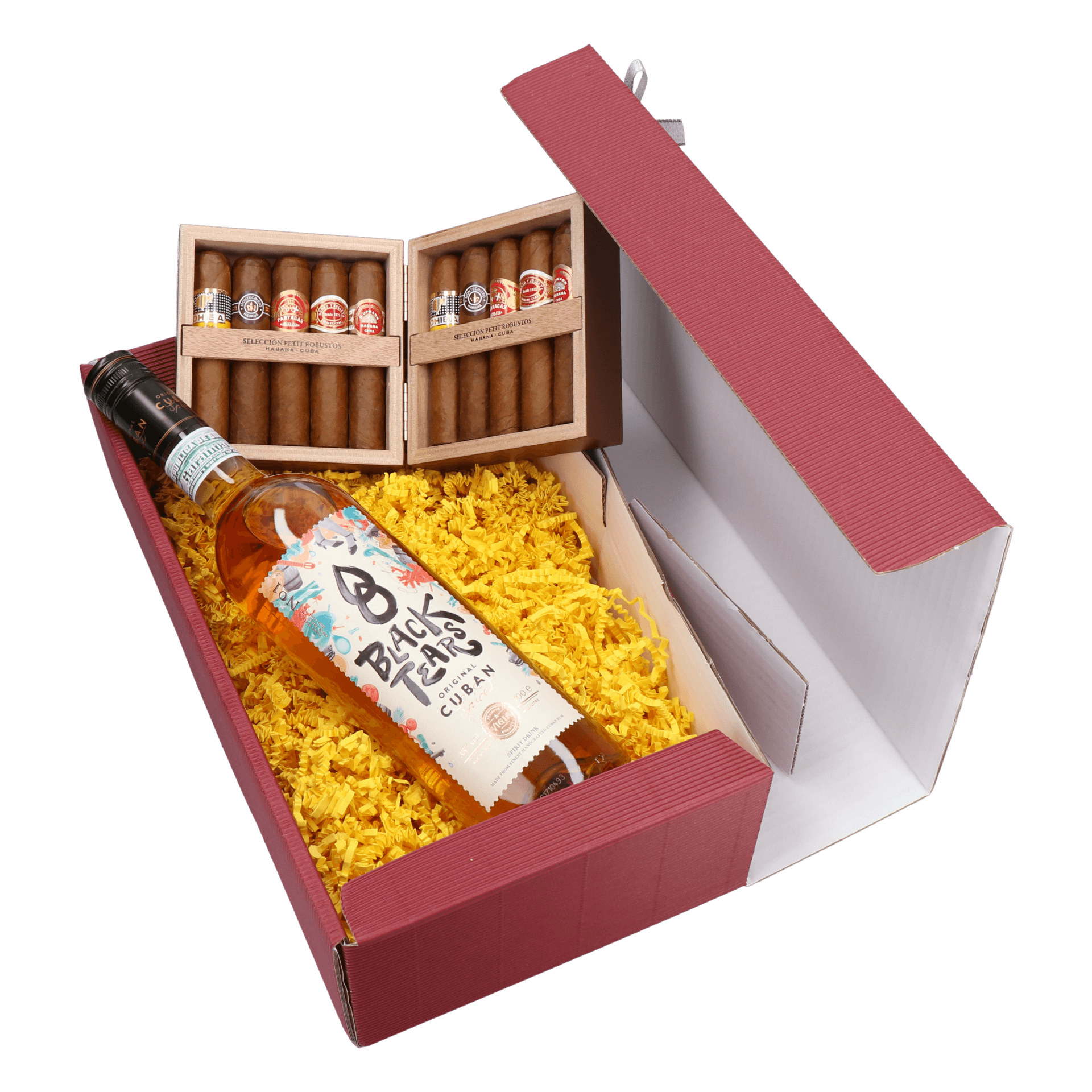 Habanos Petit Robustos und Black Tears Rum Geschenkset