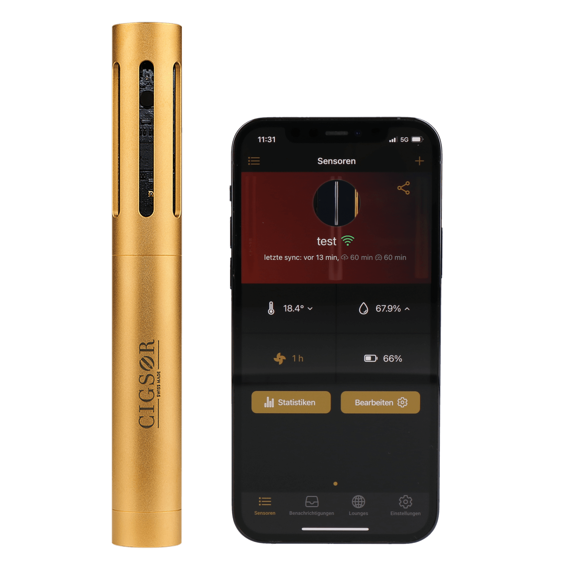 CIGSOR The Sensor Luxury Gold Hygrometer