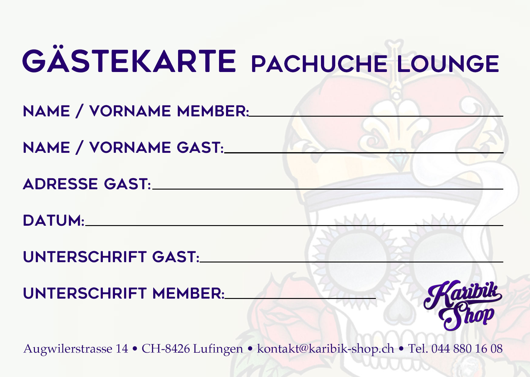 Pachuche-Lounge Gästekarte