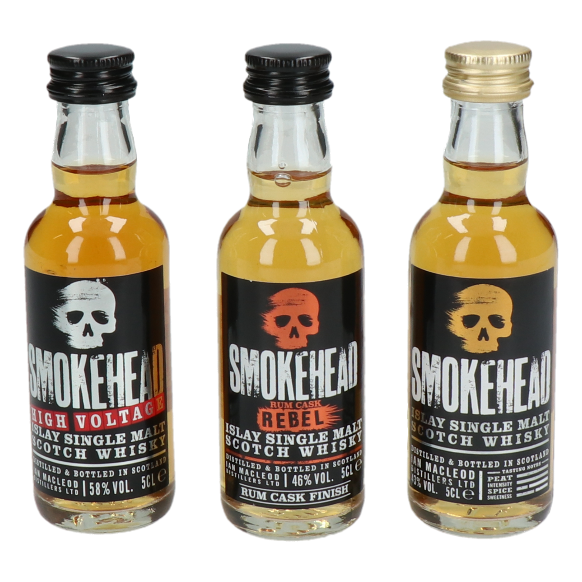 Smokehead - Miniature Trio (Classic/High Voltage/Rum Rebel - 3 x 5 cl)